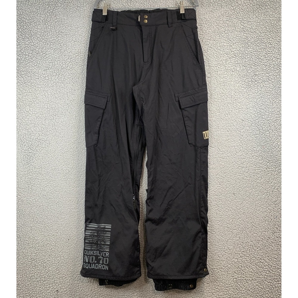 Quiksilver Squadron No 70 Black Ski / Snowboard Pants Mens Small 5K Waterproof